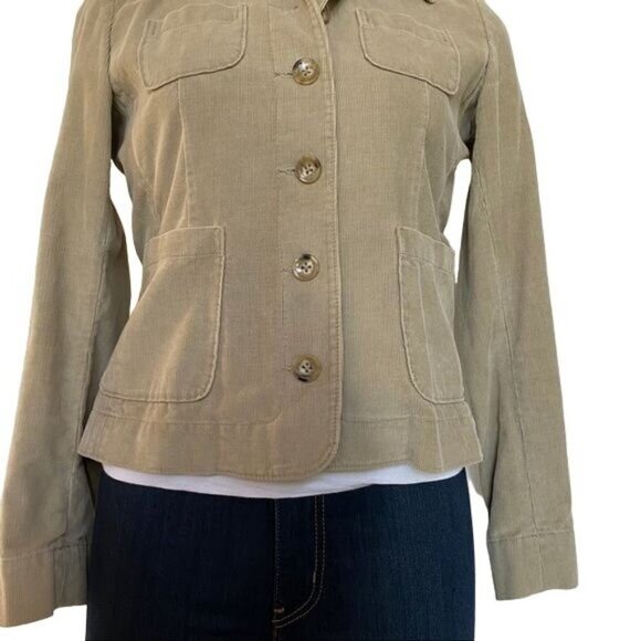 Vintage Banana Republic Corduroy Jacket Tan Button Blazer Short Coat Size XS - Picture 5 of 11